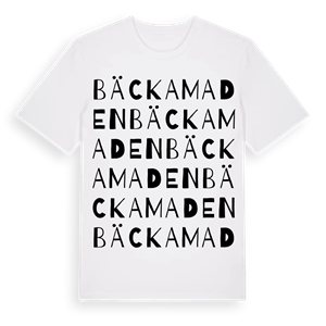 Bäckamaden ordlek t-shirt – ekologisk bomull t-shirt från Pinshirt