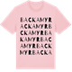 Pink Cotton t-shirt med Backamyr ordlek t-shirt