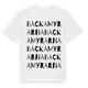 White t-shirt med Backamyrarna ordlek t-shirt