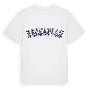 Backaplan college t-shirt – ekologisk bomull t-shirt från Pinshirt