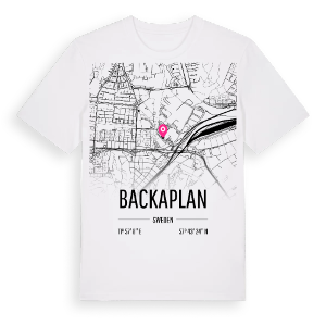 Backaplan karta t-shirt – ekologisk bomull t-shirt från Pinshirt