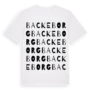 Backeborg ordlek t-shirt – ekologisk bomull t-shirt från Pinshirt