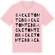 Pink Cotton t-shirt med Backetomten ordlek t-shirt