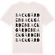 Vintage White t-shirt med Backgården ordlek t-shirt