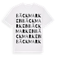 White t-shirt med Bäckmarken ordlek t-shirt