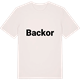 Vintage White t-shirt med Backor fetstil t-shirt