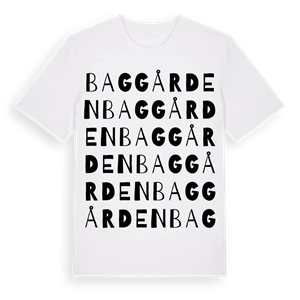 Baggården ordlek t-shirt – ekologisk bomull t-shirt från Pinshirt