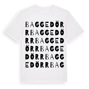 Baggedörr ordlek t-shirt – ekologisk bomull t-shirt från Pinshirt