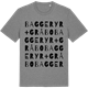 Mid Heather Gray t-shirt med Baggeryr+Gråbo ordlek t-shirt