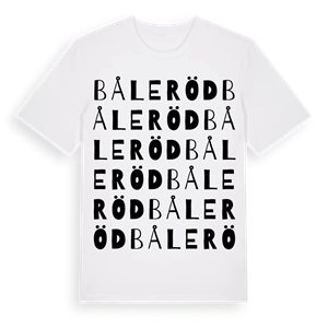 Båleröd ordlek t-shirt – ekologisk bomull t-shirt från Pinshirt