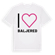 White t-shirt med Jag älskar Baljered t-shirt stort tryck