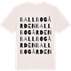Vintage White t-shirt med Ballbogården ordlek t-shirt