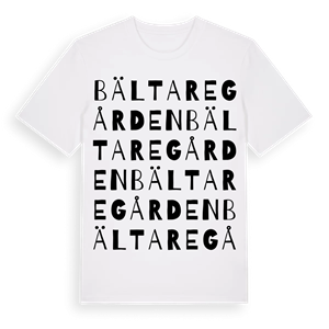 Bältaregården ordlek t-shirt – ekologisk bomull t-shirt från Pinshirt