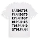 White t-shirt med Bandstorp ordlek t-shirt