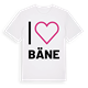 White t-shirt med Jag älskar Bäne t-shirt stort tryck