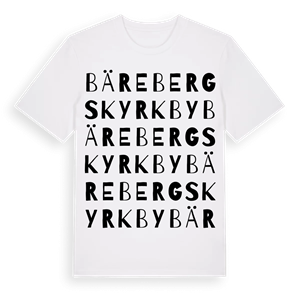 Bärebergs kyrkby ordlek t-shirt – ekologisk bomull t-shirt från Pinshirt