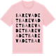 Pink Cotton t-shirt med Barevadet ordlek t-shirt