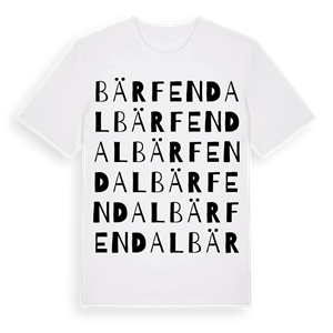 Bärfendal ordlek t-shirt – ekologisk bomull t-shirt från Pinshirt