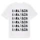 White t-shirt med Barkåsen ordlek t-shirt