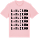 Pink Cotton t-shirt med Barkeröd ordlek t-shirt
