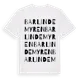White t-shirt med Barlindemyren ordlek t-shirt