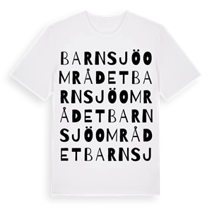 Barnsjöområdet ordlek t-shirt – ekologisk bomull t-shirt från Pinshirt
