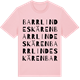 Pink Cotton t-shirt med Barrlindeskären ordlek t-shirt