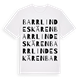 White t-shirt med Barrlindeskären ordlek t-shirt