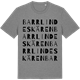 Mid Heather Gray t-shirt med Barrlindeskären ordlek t-shirt