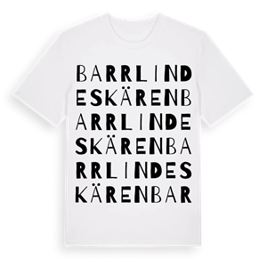Barrlindeskären ordlek t-shirt – ekologisk bomull t-shirt från Pinshirt