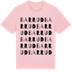 Pink Cotton t-shirt med Barrud ordlek t-shirt