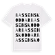 White t-shirt med Bassens koddar ordlek t-shirt