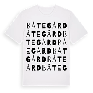 Båtegård ordlek t-shirt – ekologisk bomull t-shirt från Pinshirt