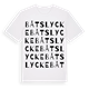 White t-shirt med Båtslycke ordlek t-shirt