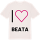Vintage White t-shirt med Jag älskar Beata t-shirt stort tryck