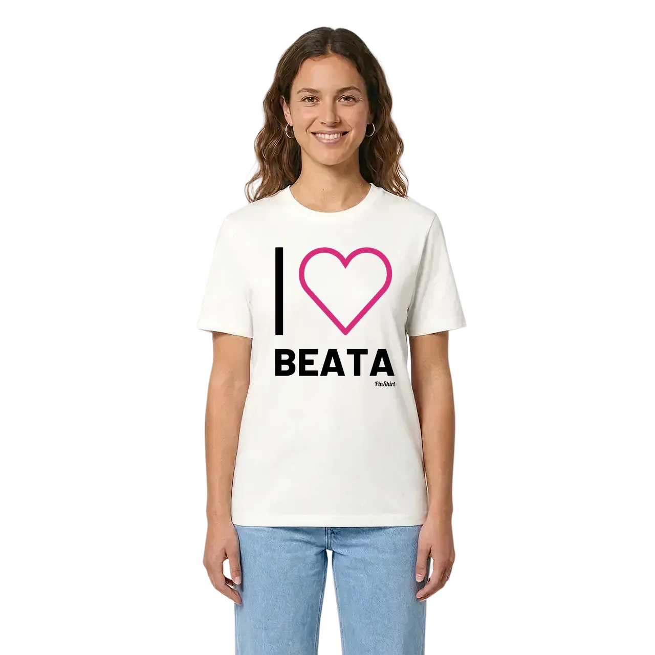 Jag älskar Beata t-shirt stort tryck i miljö