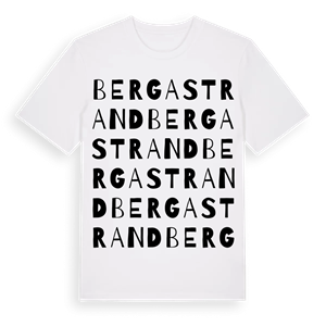 Berga strand ordlek t-shirt – ekologisk bomull t-shirt från Pinshirt