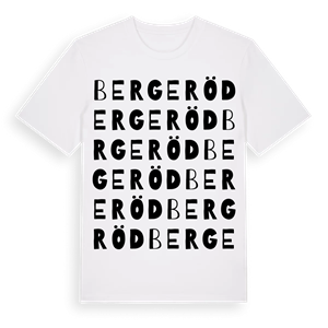 Bergeröd ordlek t-shirt – ekologisk bomull t-shirt från Pinshirt