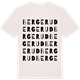 Vintage White t-shirt med Bergerud ordlek t-shirt