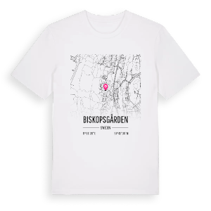 Biskopsgården karta t-shirt – ekologisk bomull t-shirt från Pinshirt