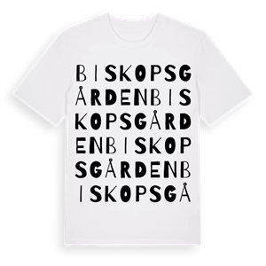 Biskopsgården ordlek t-shirt – ekologisk bomull t-shirt från Pinshirt