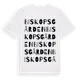 White t-shirt med Biskopsgården ordlek t-shirt