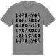 Mid Heather Gray t-shirt med Bjärby gård ordlek t-shirt