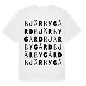 Bjärby gård ordlek t-shirt – ekologisk bomull t-shirt från Pinshirt