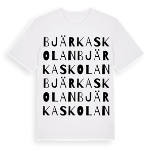 Bjärkaskolan ordlek t-shirt – ekologisk bomull t-shirt från Pinshirt