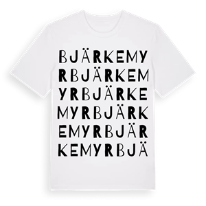 Bjärkemyr ordlek t-shirt – ekologisk bomull t-shirt från Pinshirt