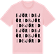 Pink Cotton t-shirt med Björid ordlek t-shirt