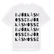 White t-shirt med Björkåsmosse ordlek t-shirt