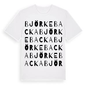 Björkebacka ordlek t-shirt – ekologisk bomull t-shirt från Pinshirt