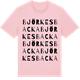 Pink Cotton t-shirt med Björkesbacka ordlek t-shirt